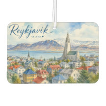 Reykjavik Islande souvenir aquarelle 
