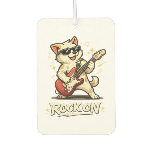Désodorisant Pour Voiture Rock On Guitare Chien Drôle Rock Musique