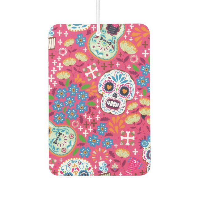 Désodorisant Pour Voiture Rock Rock Crâne Floral Garden (Devant)