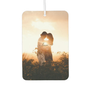 Désodorisant Pour Voiture Romantique 2 Photo personnalisé Amour Script Rende