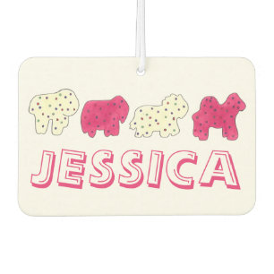 Désodorisant Pour Voiture Rose Blanc Cirque Zoo Animaux Cookies Crackies