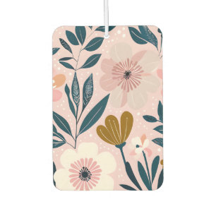 Désodorisant Pour Voiture Rose doux et Turquoise Féminin Floral Air frais