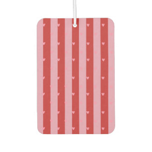 Désodorisant Pour Voiture Rose et rouge, cœurs rayés 