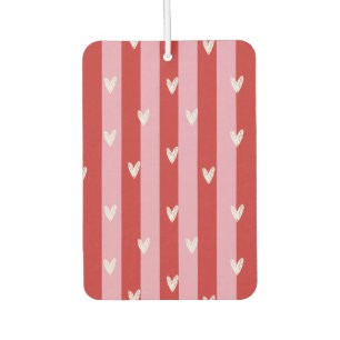 Désodorisant Pour Voiture Rose et rouge, rayé de cœur 