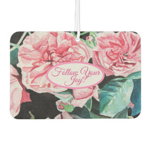Désodorisant Pour Voiture Rose Rose Roses floral Suivez votre Motif de joie