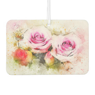 Désodorisant Pour Voiture Roses aquarelle