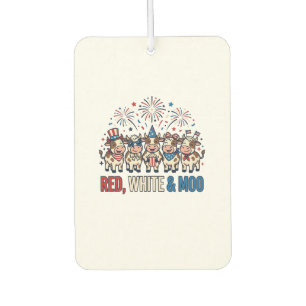 Désodorisant Pour Voiture Rouge Blanc et Vache Patriotique Vintage Chemise_1