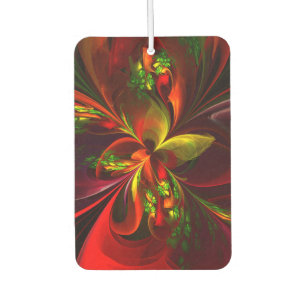 Désodorisant Pour Voiture Rouge vert moderne Floral Abstrait Art Motif #05