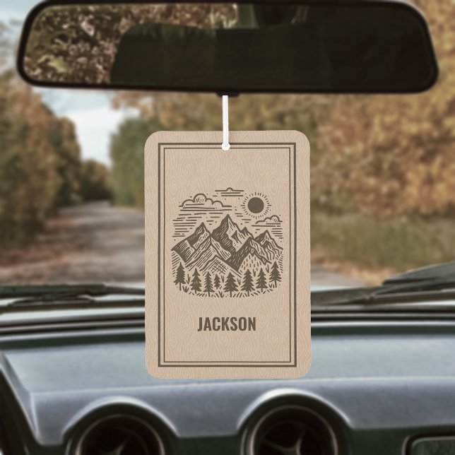 Désodorisant Pour Voiture Rustic Modern Mountain Custom  (Rustic Modern Mountains Custom Air Freshener)