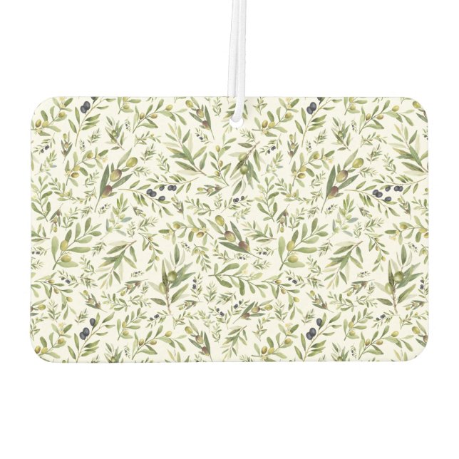 Désodorisant Pour Voiture Sage Green Watercolor French Country Chic Olives (Dos)