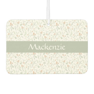 Désodorisant Pour Voiture Sage Watercolor Wildflower Floral Custom Name