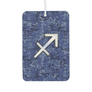 Désodorisant Pour Voiture Sagittarius Zodiac Sign on Navy Camouflage numériq