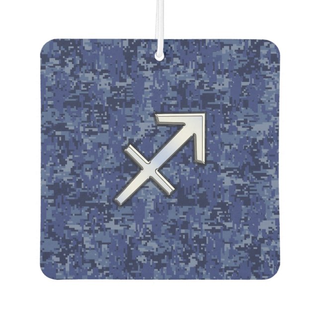 Désodorisant Pour Voiture Sagittarius Zodiac Sign on Navy Camouflage numériq (Devant)