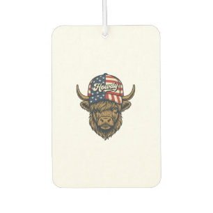 Désodorisant Pour Voiture Salut Vache Highland Patriotique Design Western Vi