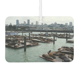 Désodorisant Pour Voiture San Francisco et Pier 39 Sea Lions City Skyline