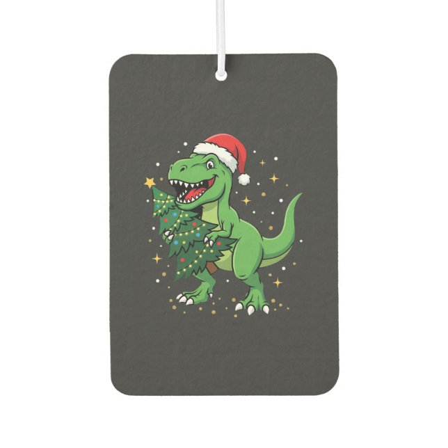 Désodorisant Pour Voiture Santa T Rex Dinosaure de Noël (Devant)
