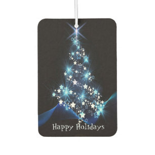 Désodorisant Pour Voiture Sapin de Noël bleu élégant noir brillant pour fête