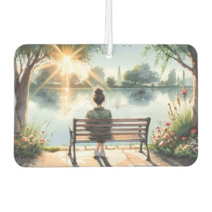 Désodorisant Pour Voiture Scène de lac aux reflets de coucher de soleil