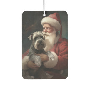 Désodorisant Pour Voiture Schnauzer avec le Père Noël Festif de Noël