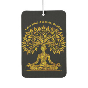 Désodorisant Pour Voiture Sculpture de Bouddha d'or complexe