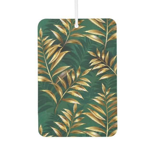 Désodorisant Pour Voiture Seamless pattern with golden ferns (Devant)