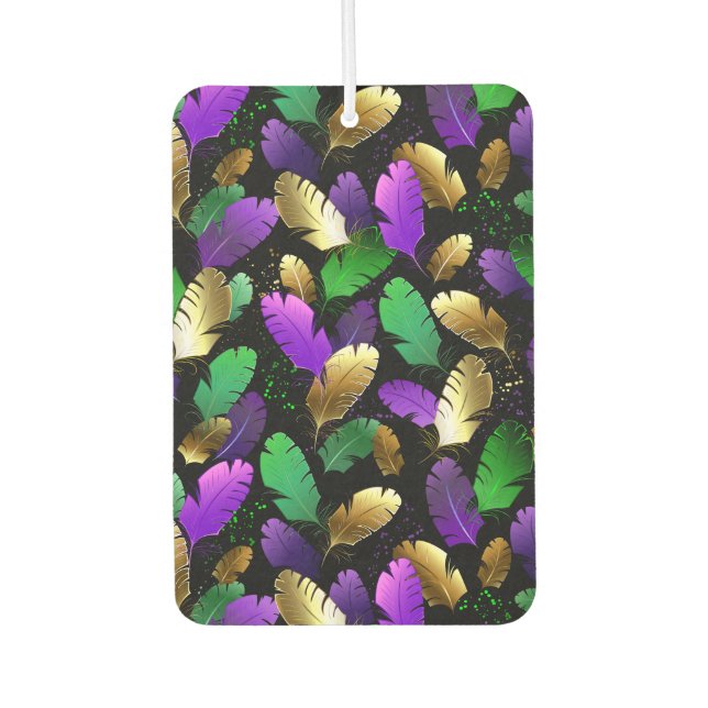 Désodorisant Pour Voiture Seamless Pattern with Mardi Gras feathers (Devant)