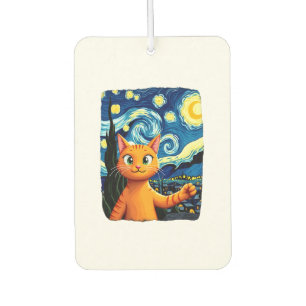 Désodorisant Pour Voiture Selfie de chat orange La nuit étoilée Maman chat A