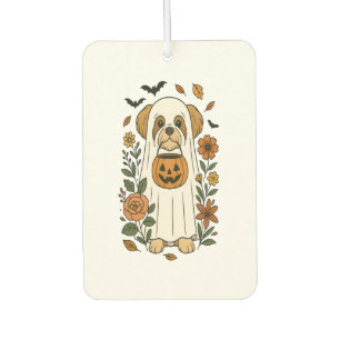 Désodorisant Pour Voiture Shih Tzu Halloween avec fleurs d'automne