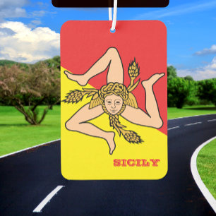 Désodorisant Pour Voiture Sicilienne Drapeau voiture Air Freshener, Sicile
