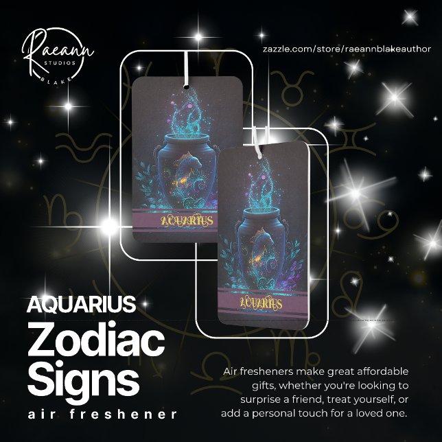 Désodorisant Pour Voiture Signes Aquarius Zodiac Air Freshener (Créateur téléchargé)