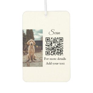 Désodorisant Pour Voiture Simple animal name details QR code add text photo