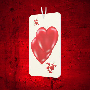 Désodorisant Pour Voiture Simple coeur rouge sur Heureuse Sainte-Valentin bl