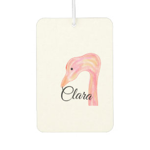 Désodorisant Pour Voiture Simple cygne rose rouge visage aquarelle animal pe
