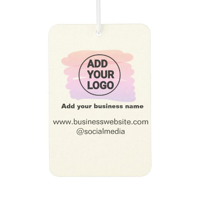 Désodorisant Pour Voiture simple et minimal ajouter votre logo/votre aquarel (Devant)