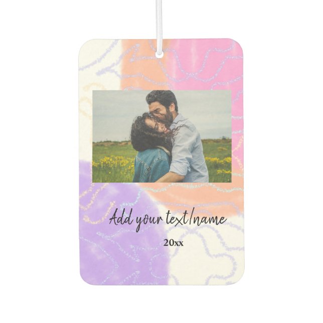 Désodorisant Pour Voiture simple nom minimal customisé monogramme couple (Devant)