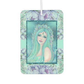 Désodorisant Pour Voiture Sirène avec fleurs art par Renee Lavoie