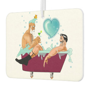 Désodorisant Pour Voiture SlipperyJoe's deux gays hommes aiment la baignoire