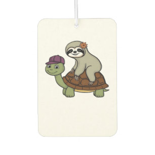 Désodorisant Pour Voiture Sloth chevauchant une tortue T-Shirt classique