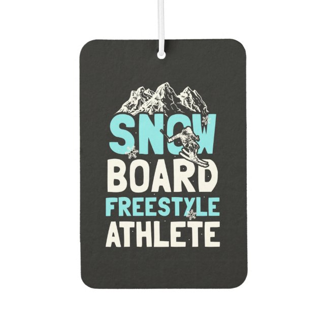 Désodorisant Pour Voiture Snowboard Freestyle Athlète (Devant)