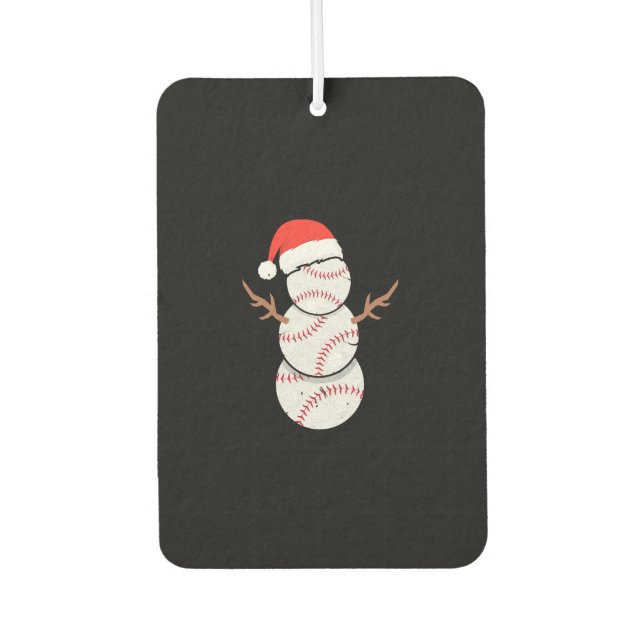 Désodorisant Pour Voiture Snowman de baseball de Noël (Devant)