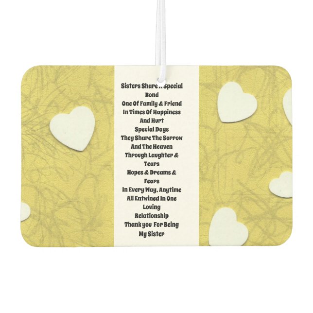 Désodorisant Pour Voiture Soeur Inspirante (Devant)