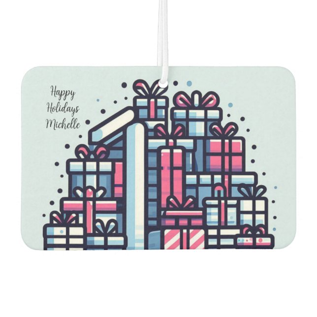 Désodorisant Pour Voiture Splendeur de pile de cadeaux personnalisée (Devant)