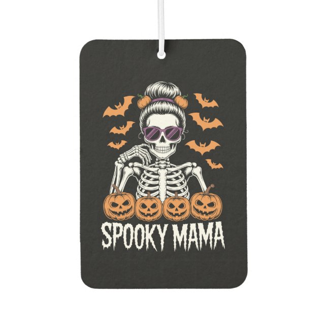 Désodorisant Pour Voiture Spooky Mama Cool Halloween Skeleton (Devant)