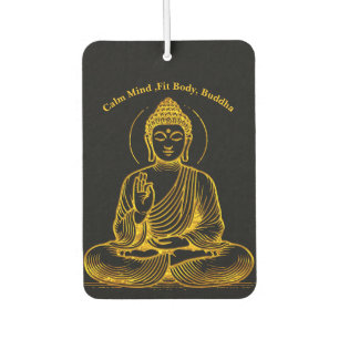 Désodorisant Pour Voiture Statue de Bouddha à l'aspect or rayonnant Tranquil
