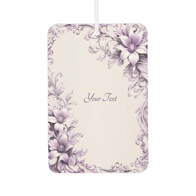 Désodorisant Pour Voiture Stylish Purple Flowers Air Freshener (Devant)