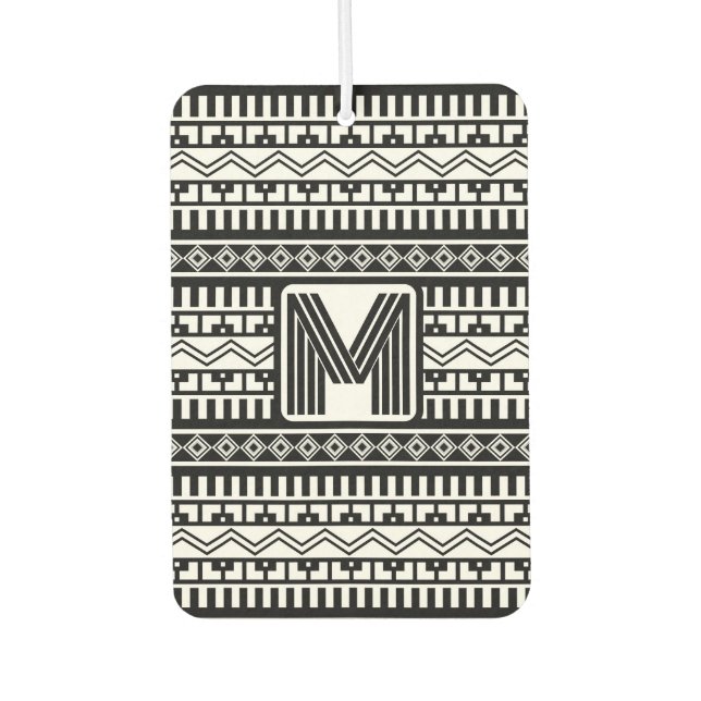 Désodorisant Pour Voiture Sud-Ouest noir et blanc géométrique Personnalisé (Devant)