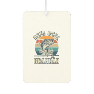 Désodorisant Pour Voiture Super Papy Pêche Vintage T-Shirt Coucher de Soleil