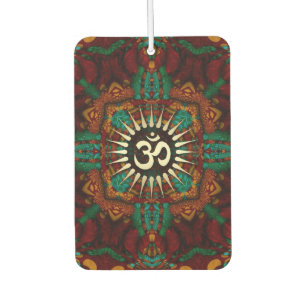 Désodorisant Pour Voiture Symbole de méditation Batik Gold Om de la Terre Ca