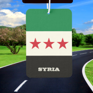 Désodorisant Pour Voiture Syria Independence, Car Air Freshener, Drapeau syr