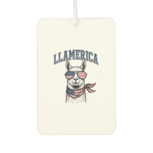Désodorisant Pour Voiture T-Shir gravure vintage lama patriotique Llamerica